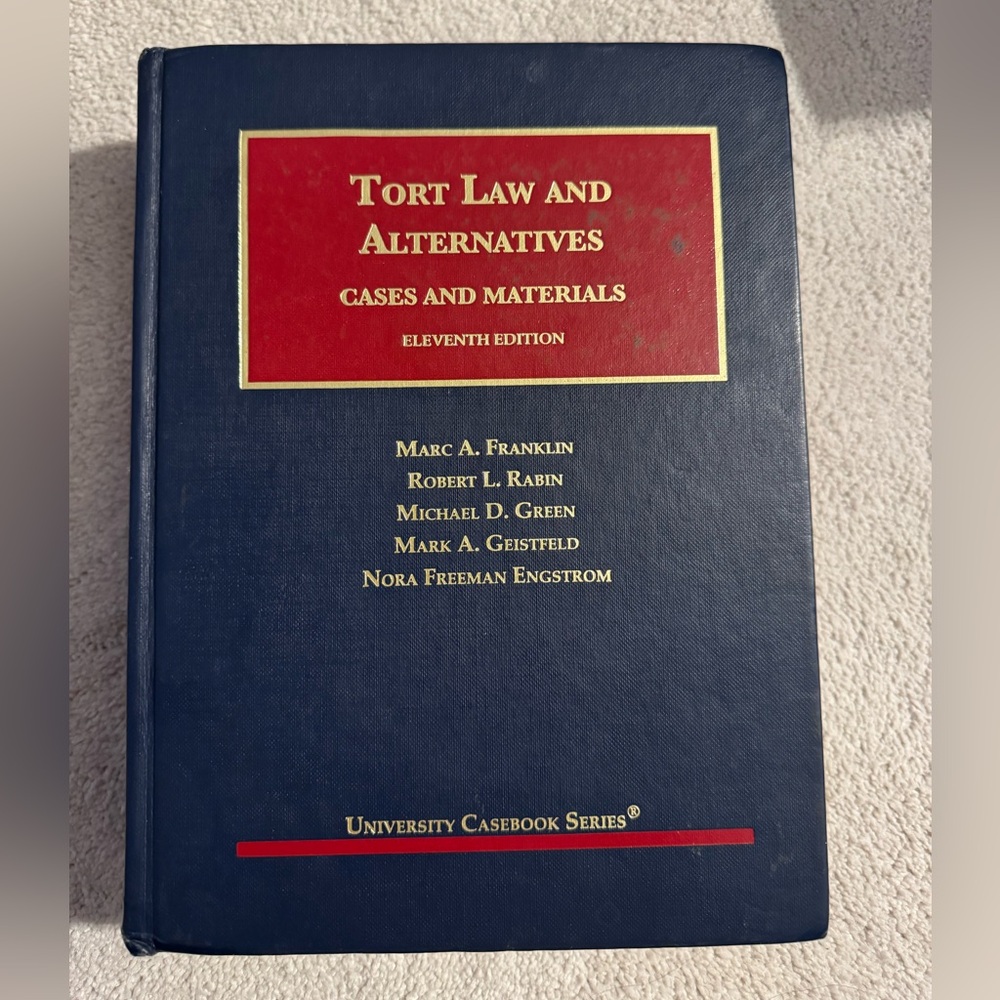 Tort Law and Alternatives Book